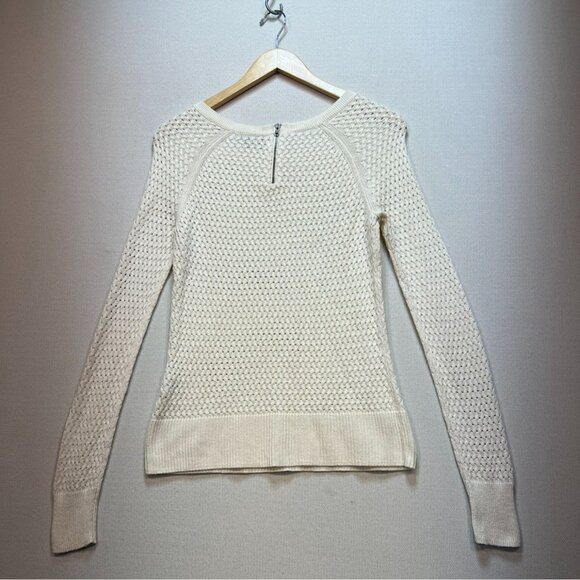 American Eagle Outfitters Women Sweater Small White Open Knit Long Sleeve Casual - Picture 9 of 12